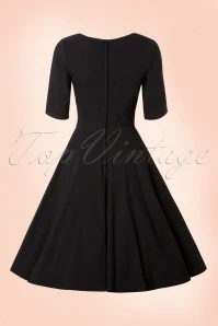50s Trixie Doll Swing Dress In Black - Image 7