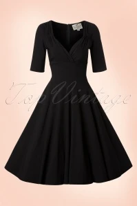 50s Trixie Doll Swing Dress In Black - Image 4