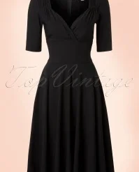 50s Trixie Doll Swing Dress In Black
