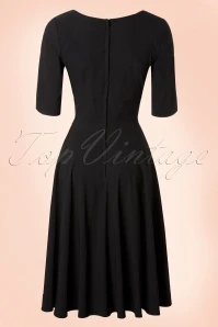 50s Trixie Doll Swing Dress In Black - Image 6