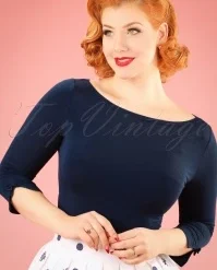 50s Addicted Sweater In Night Blue