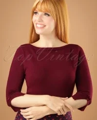 50s Addicted Sweater In Burgundy