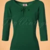 50s Pretty Illusion Top In Bottle Green