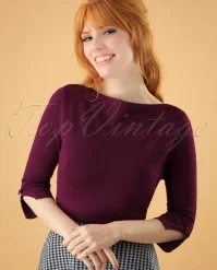 50s Addicted Sweater In Aubergine