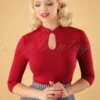 50s Emily Peek A Boo Top In Red