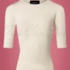 50s Chrissie Knitted Top In Ivory