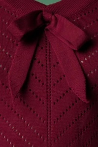 50s Charlie Chevron Top In Bordeaux - Image 3