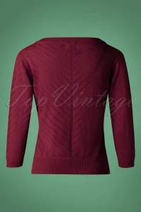 50s Charlie Chevron Top In Bordeaux - Image 2