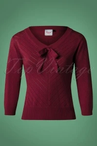 50s Charlie Chevron Top In Bordeaux