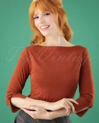 50s Oonagh Top In Brown