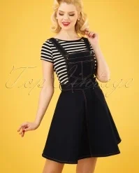 Bunny 50s Dakota Pinafore Dress In Denim