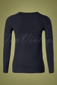 50s Kelly Sweater In Navy - Image 2