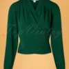 50s Darla Wrap Blouse In Green