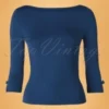 50s Modern Love Top In Navy