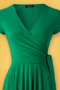 50s Layla Cross Over Dress In Green - Image 4