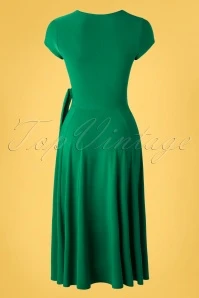 50s Layla Cross Over Dress In Green - Image 7