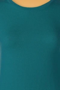 50s Kelly Sweater In Teal Blue - Image 2