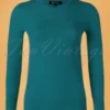 50s Kelly Sweater In Teal Blue