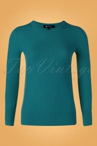 50s Kelly Sweater In Teal Blue