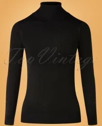 60s Turtleneck Sweater In Black
