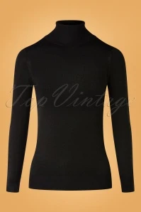 60s Turtleneck Sweater In Black