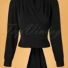 50s Darla Wrap Blouse In Black