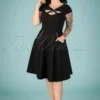 Vixen 50s Connie Swing Dress In Black