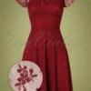 Vixen 50s Melody Lace Occasion Dress In Burgundy