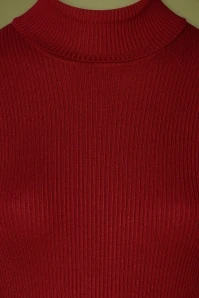 Bunny 60s Spiros Turtleneck Top In Burgundy - Image 3