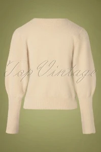 50s Luxury Soft Jumper In Cream - Image 2