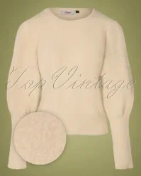 50s Luxury Soft Jumper In Cream