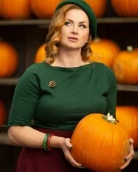 50s Addicted Sweater In Forest Green