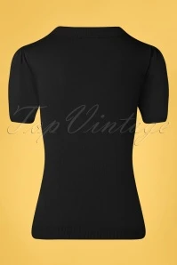 50s Beth Knit Top In Black - Image 2