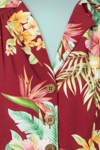 50s Charlene Honolulu Shirtwaister Dress In Burgundy - Image 4