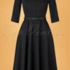 50s Winter Rose Swing Dress In Black