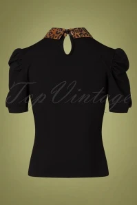 Vixen 50s Lena Leopard Top In Black - Image 2