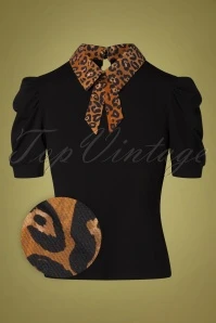 Vixen 50s Lena Leopard Top In Black