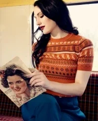 Bunny 50s Vixey Jumper In Rust