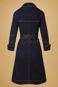 50s Farah Trenchcoat In Dark Denim - Image 5