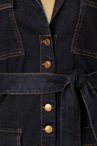 50s Farah Trenchcoat In Dark Denim - Image 7