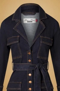 50s Farah Trenchcoat In Dark Denim - Image 6