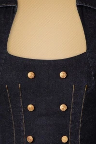 50s Rita Rae Pencil Dress In Dark Denim - Image 6