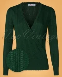 50s Royal Wrap Top In Green