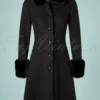 Vixen 50s Erin Faux Fur Coat In Black