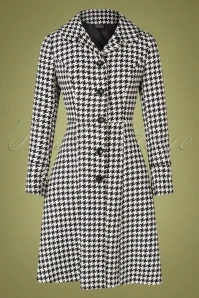 Vixen 50s Erin Faux Fur Coat In Houndstooth - Image 5
