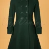 Vixen 60s Daria Double Breasted Coat In Peacoat Green