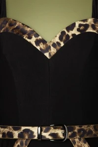 40s Manhattan Leopard Pencil Dress In Black - Image 4