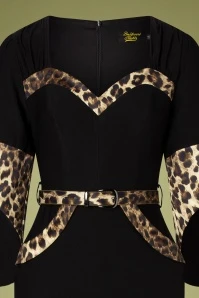 40s Manhattan Leopard Pencil Dress In Black - Image 3