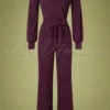 50s Emmylou Jersey Crepe Jumpsuit In Wine