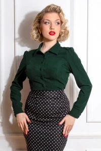 50s Frida Blouse In Green